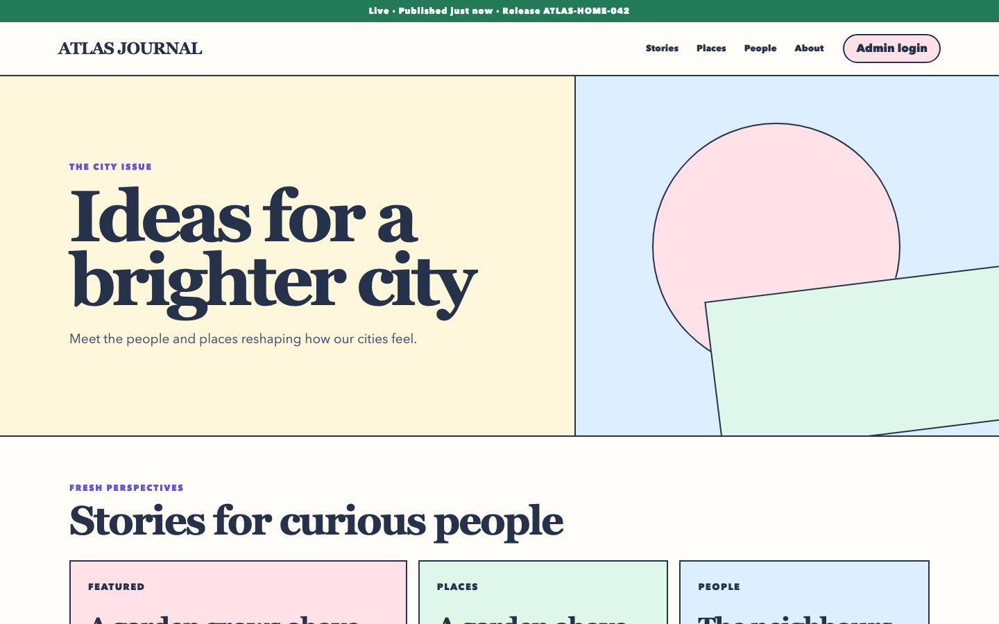 Published Atlas Journal homepage after the CMS test